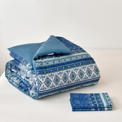Boho Vibes blue Bedding Set – 3‑Piece Comforter & Pillow Covers.