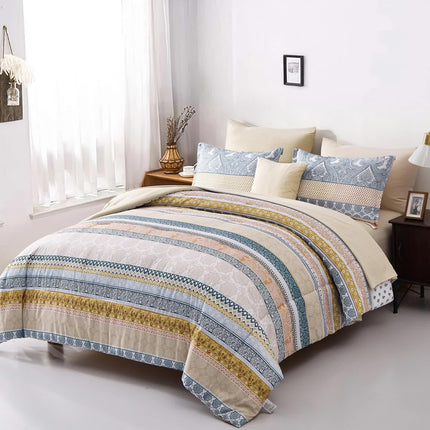 Luxe Loft Boho Quilted Comforter & Shams – Trending 3‑Piece Set.