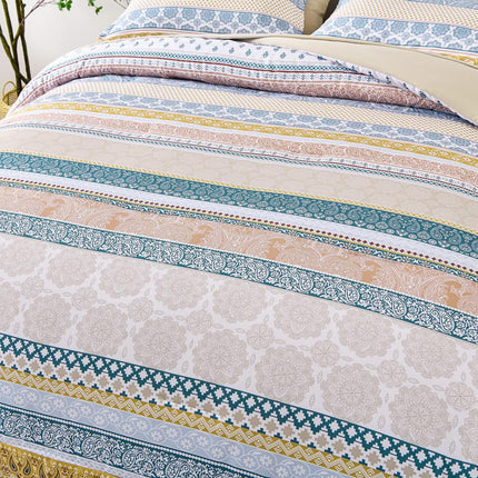 Luxe Loft Boho Quilted Comforter & Shams – Trending 3‑Piece Set.