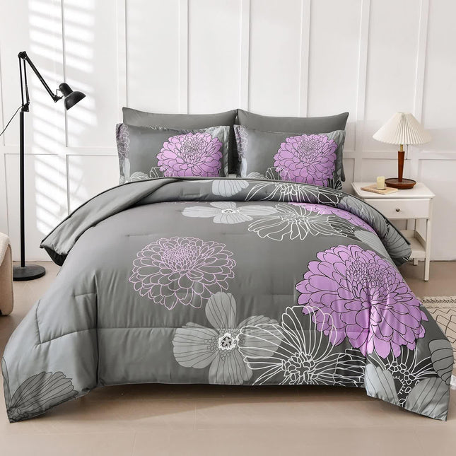 Cloud Nine grey purple Bedding – 3‑Piece Comforter Set for Everyday Chill.