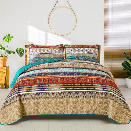 Textured Quilted bedspread and pillowcovers set: Add Depth and Dimension - Queen size.