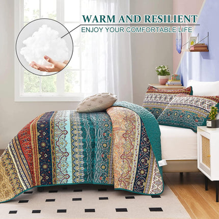 Textured Quilted bedspread and pillowcovers set: Add Depth and Dimension - Queen size.