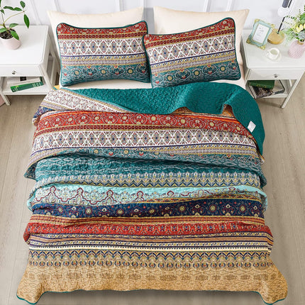 Textured Quilted bedspread and pillowcovers set: Add Depth and Dimension - Queen size.
