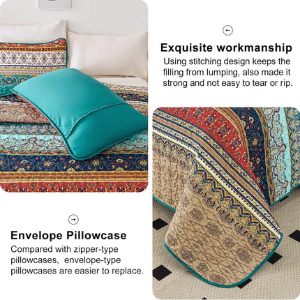 Textured Quilted bedspread and pillowcovers set: Add Depth and Dimension - Queen size.