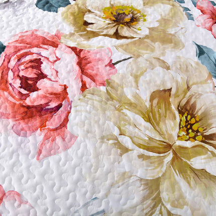 Vibrant Quilted Bedspread and Pillowcases Set: Add Color and Comfort to Your Space - Queen size.