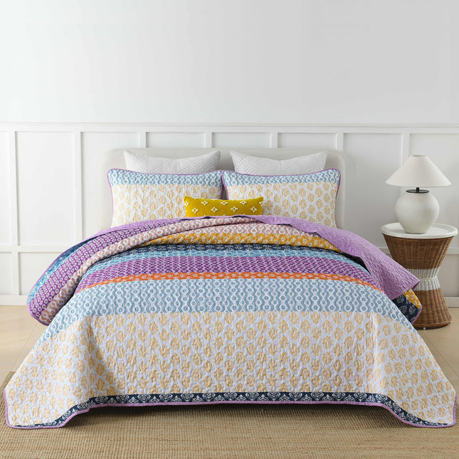 Quirky Quilted coverlet and pillowcovers set: Add Personality to Your Space - Queen size.