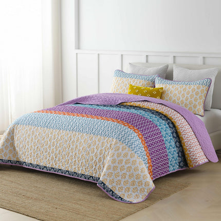 Quirky Quilted coverlet and pillowcovers set: Add Personality to Your Space - Queen size.