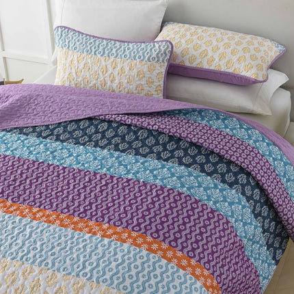 Quirky Quilted coverlet and pillowcovers set: Add Personality to Your Space - Queen size.