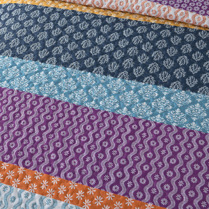 Quirky Quilted coverlet and pillowcovers set: Add Personality to Your Space - Queen size.