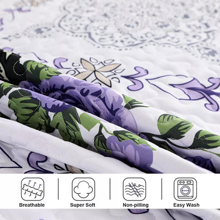 Kaleidoscopic Quilted coverlet and pillowcovers set: Burst of Colors - Queen size.