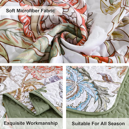 Warm and Inviting Quilted Bedspread and Pillowcases Set: Designed for Relaxation - Queen size.