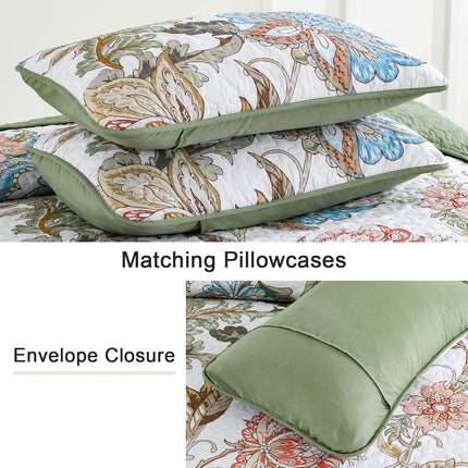 Warm and Inviting Quilted Bedspread and Pillowcases Set: Designed for Relaxation - Queen size.