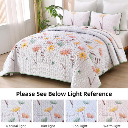 Intricate Quilted Coverlet and Pillowcases Set: A Work of Art for Your Bedroom - Queen size.