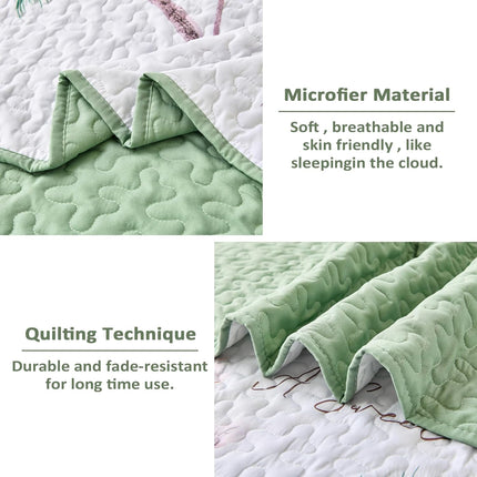 Intricate Quilted Coverlet and Pillowcases Set: A Work of Art for Your Bedroom - Queen size.