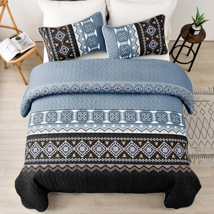 Ambient bloom sky black hour Comforter Set – Aesthetic 3-Piece Bedroom Mood.