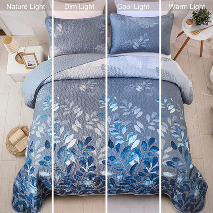 Nostalgic Quilted coverlet and pillowcovers set: Classic and Timeless - Queen size.