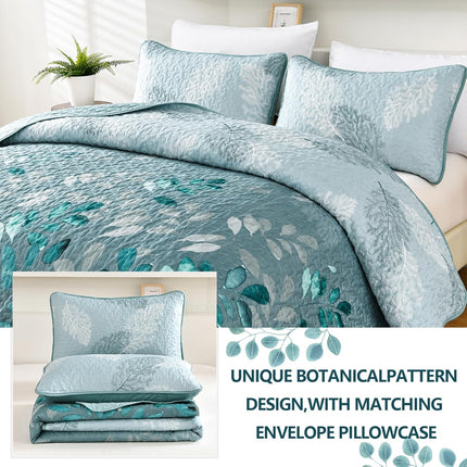 Crafted Quilted Bedspread and Pillowcases Set: A Testament to Elegance - Queen size.