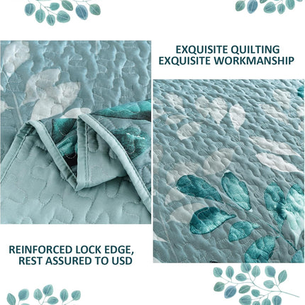 Crafted Quilted Bedspread and Pillowcases Set: A Testament to Elegance - Queen size.