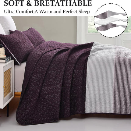 Radiant Quilted coverlet and pillowcovers set: Brighten Any Room - Queen size.