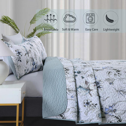 Yearning Quilted coverlet and pillowcovers set: For a Better Night's Sleep - Queen size.