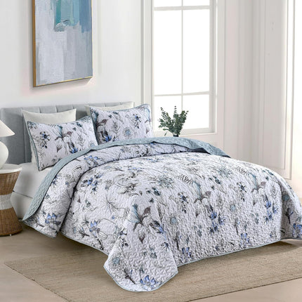 Yearning Quilted coverlet and pillowcovers set: For a Better Night's Sleep - Queen size.