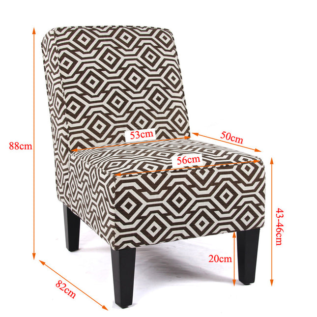Cafe Lounge Couch Ramie Cotton Fabric Accent Dining Relax Chair Pub Seating Brown New.