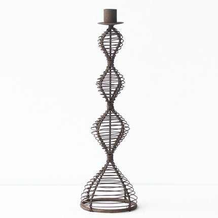 casa-verde-wire-candlestick-dakar-antique-rust-30cm.