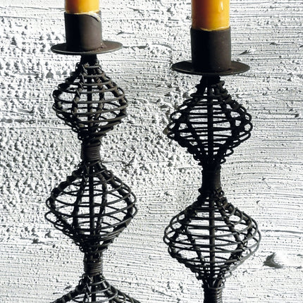 casa-verde-wire-candlestick-dakar-antique-rust-30cm.