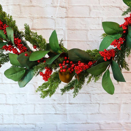 Berry Cedar Garland Red Green 180cm X3440.