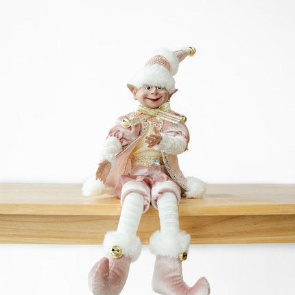 LUXURY CHRISTMAS ELF PINK GOLD 51CM.