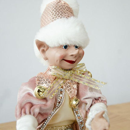 LUXURY CHRISTMAS ELF PINK GOLD 51CM.