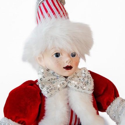 LUXURY ELF ON BALL TABLE DECORATION 40CM.
