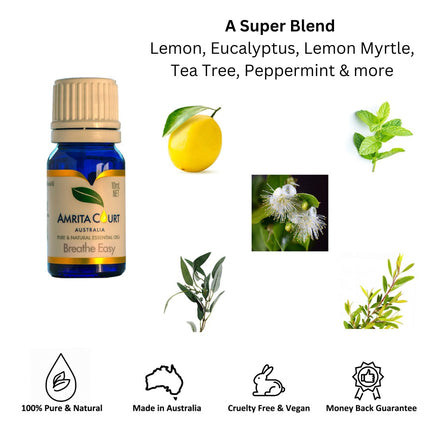 Amrita Court Pure and Essential Oils Breathe Easy 10ml.