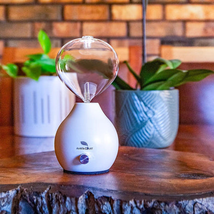 Hour Glass Eco-Friendly Nebuliser White | Waterless Aroma Diffuser | No Plastics Pure Essential Oil Diffusing.