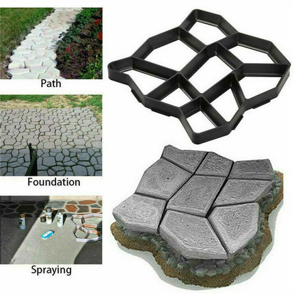 DIY Path Maker Concrete Mould Paver Patio Garden Brick Slab Pavement Cement Mold.