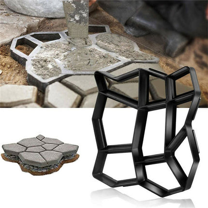 DIY Path Maker Concrete Mould Paver Patio Garden Brick Slab Pavement Cement Mold.