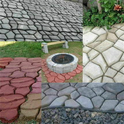 DIY Path Maker Concrete Mould Paver Patio Garden Brick Slab Pavement Cement Mold.