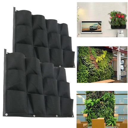 24Pocket Vertical Garden Planter Wall Hanging Herbs Plant Seed Bag Home Decor AU.