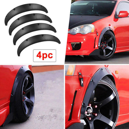 4 Pcs Universal Car Fender Flares Flexible Durable Body Wheel Extra Wide Arches.