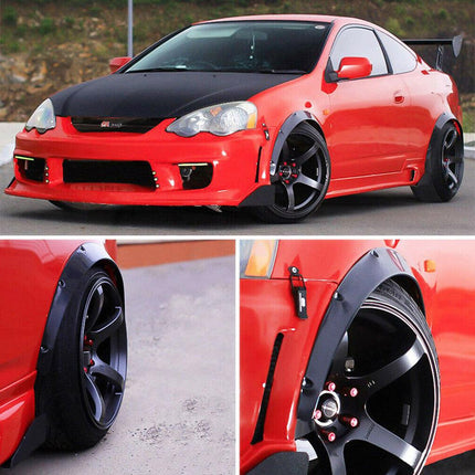 4 Pcs Universal Car Fender Flares Flexible Durable Body Wheel Extra Wide Arches.