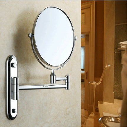 Bath Mirror 5X Magnification Wall Mounted Adjustable Makeup Mirror Arm Extend.