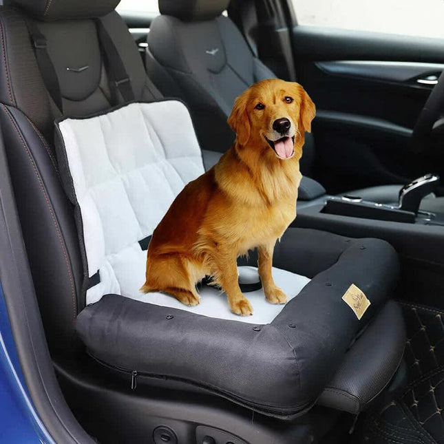 Waterproof Dog Car Seat Bed with Safety Belt.