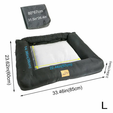 Waterproof Dog Car Seat Bed with Safety Belt.