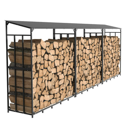 Heavy Duty Firewood Log Rack Large Storage Holder Shed Rack Outdoor Garden Yard.