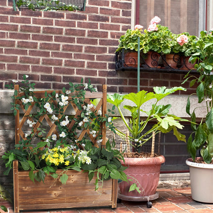 Fin Large Wooden Planter Box Stand Flowerpot Box W/ Trellis Support Patio Lattice.
