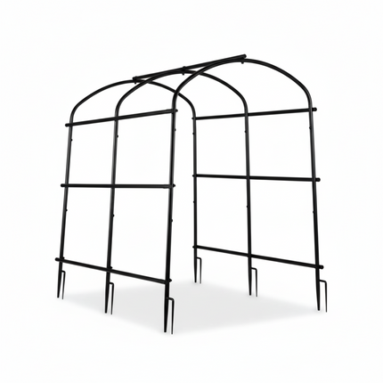 P&P Black & Green U-Frame Metal Garden Trellis with Nylon Netting Heavy Duty Plant Support.