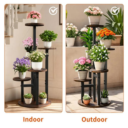 Multi-Tier Flower Plant Stand Industrial Metal Garden Flower Pots Rack AU.