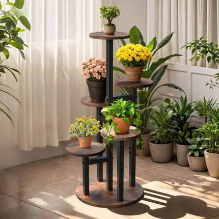 Multi-Tier Flower Plant Stand Industrial Metal Garden Flower Pots Rack AU.