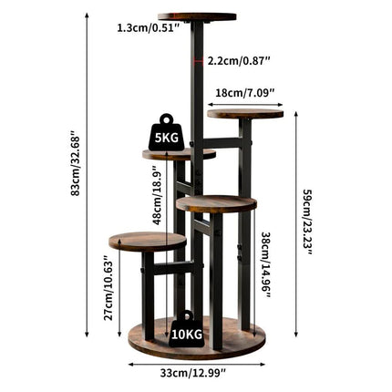 Multi-Tier Flower Plant Stand Industrial Metal Garden Flower Pots Rack AU.