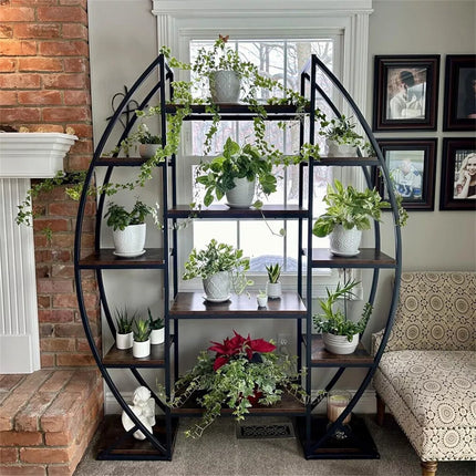 8 Tier Jumbo Plant Stand Vase Shape Flower Bonsai Pot Display Rack Indoor Outdoor.